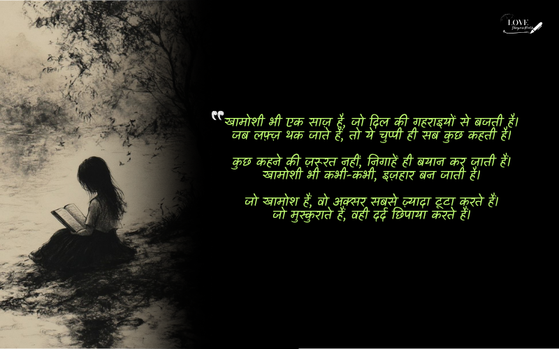 खामोशी शायरी 2 लाइन