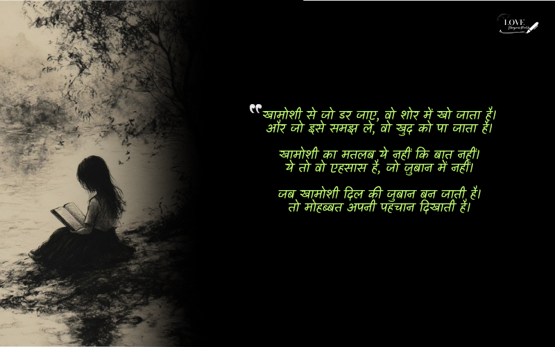 खामोशी शायरी 2 लाइन
