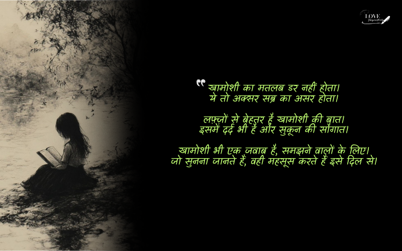 खामोशी शायरी 2 लाइन