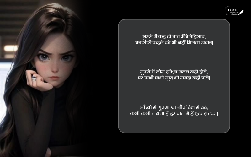 gussa female attitude shayari