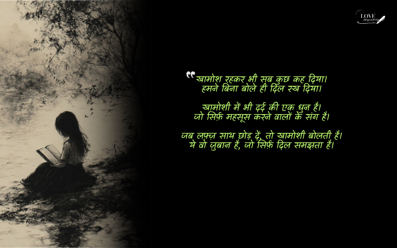 खामोशी शायरी 2 लाइन
