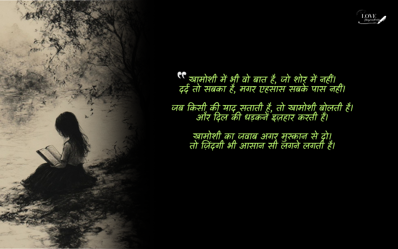 खामोशी शायरी 2 लाइन