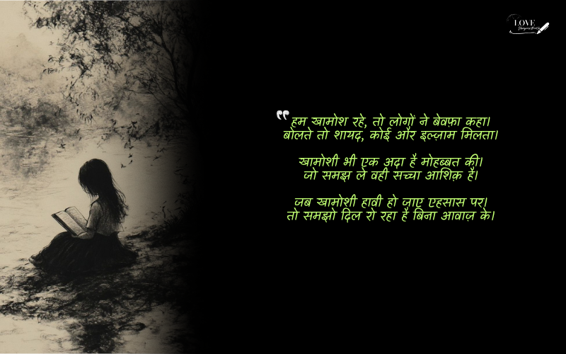 खामोशी शायरी 2 लाइन