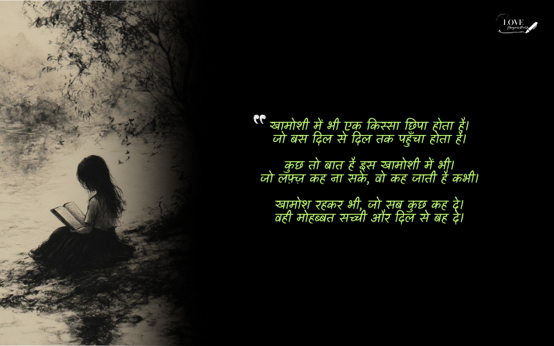 खामोशी शायरी 2 लाइन